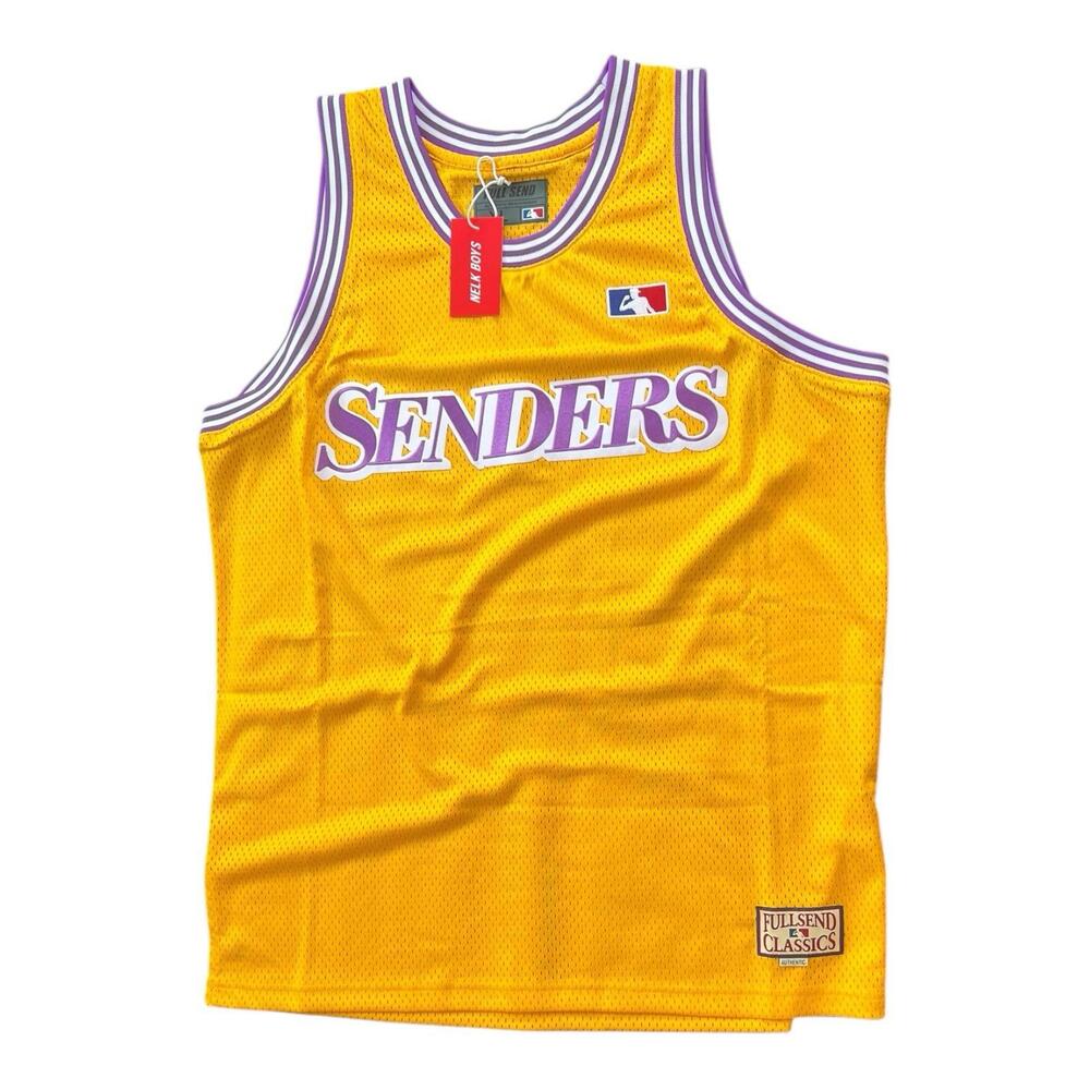 NWT Full Send All Star Basketball Yellow Lakers Style Jersey Nelk Boys Size XL